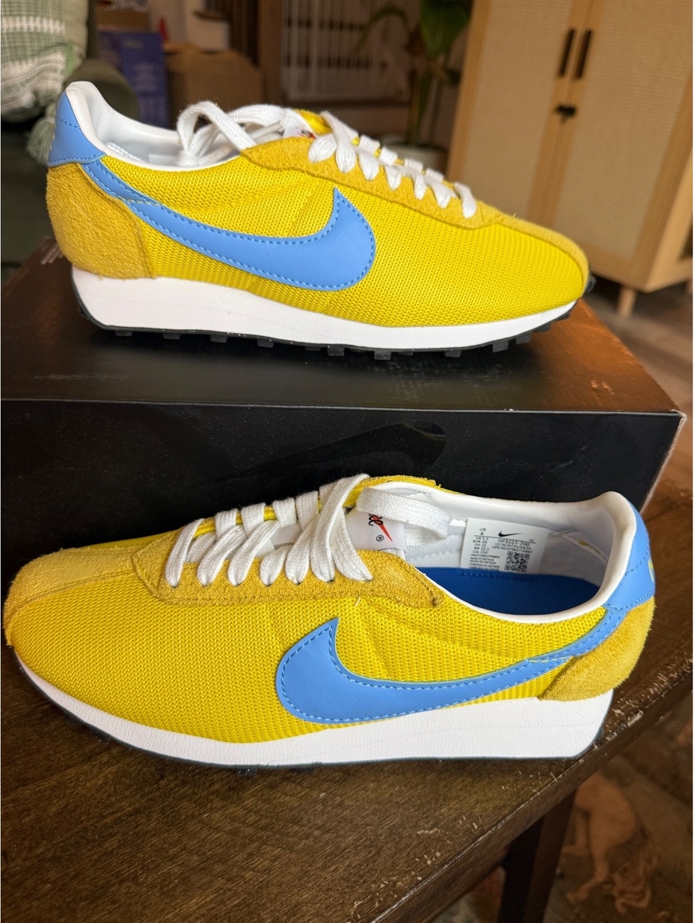 Nike LD-1000 Yellow and Blue Retro Running Shoes Size 8